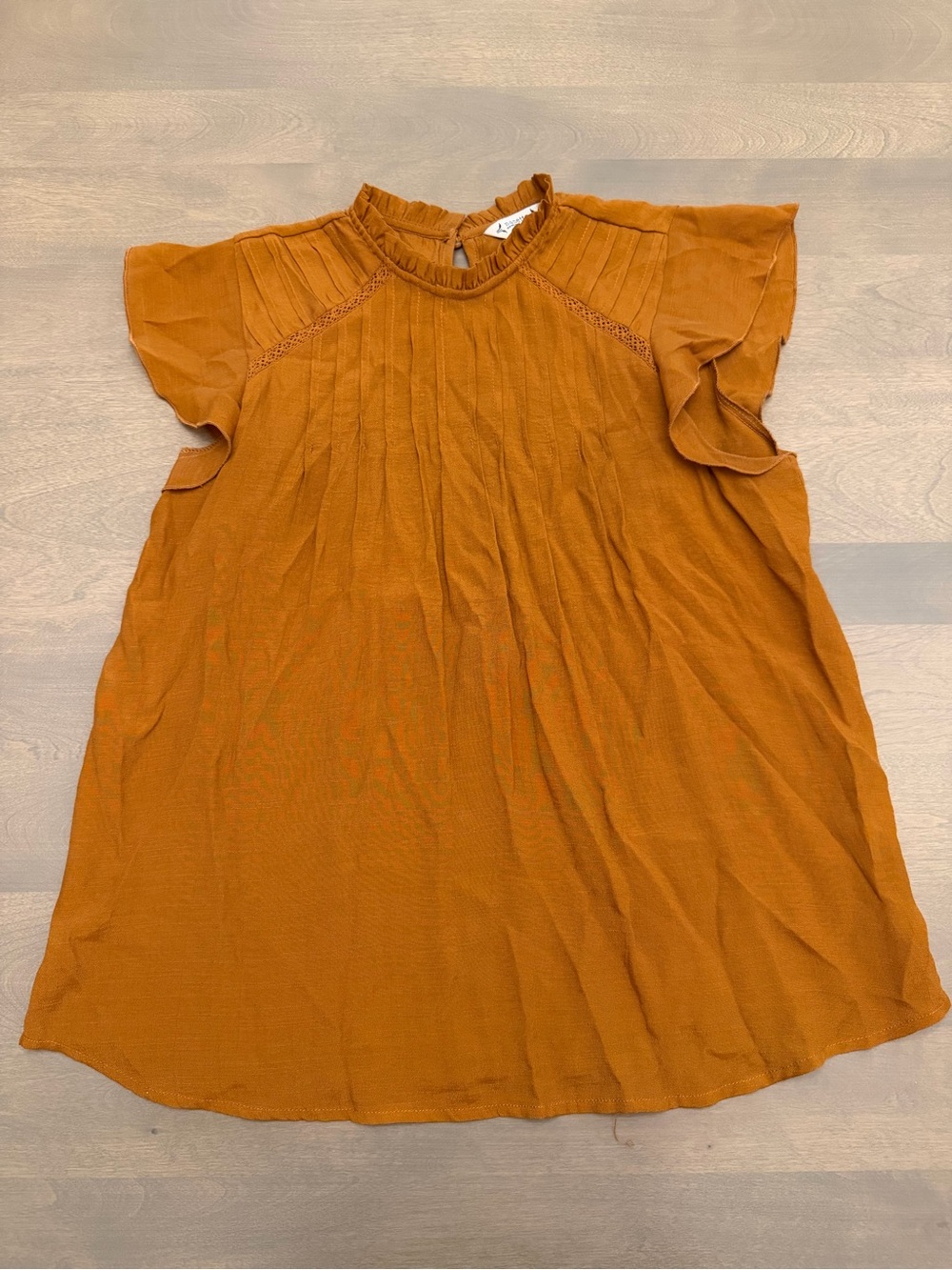 Nanette Lepore Rust Orange Ruffle Sleeve Blouse Size Small